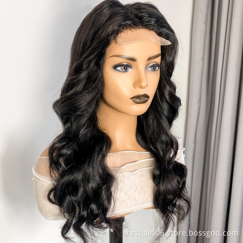 Natural Color Body Wave Glueless Wig 4x4 Transparent Hair Wig For Black Women 100% Raw Brazilian Human Hair Lace Front Wig